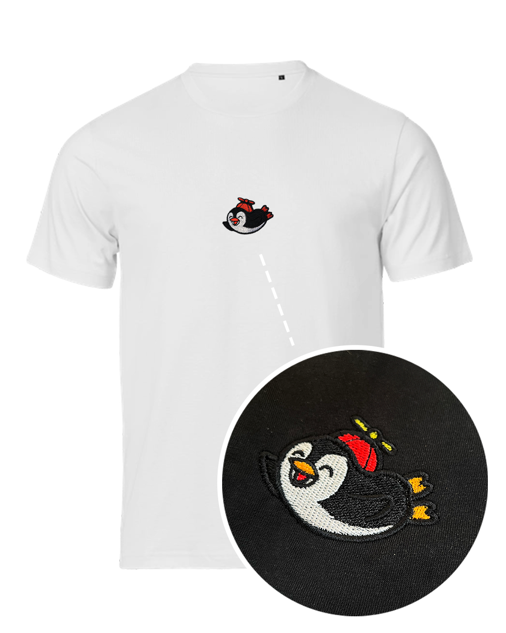 Bavlněné tričko s výšivkou Happy Tučňák