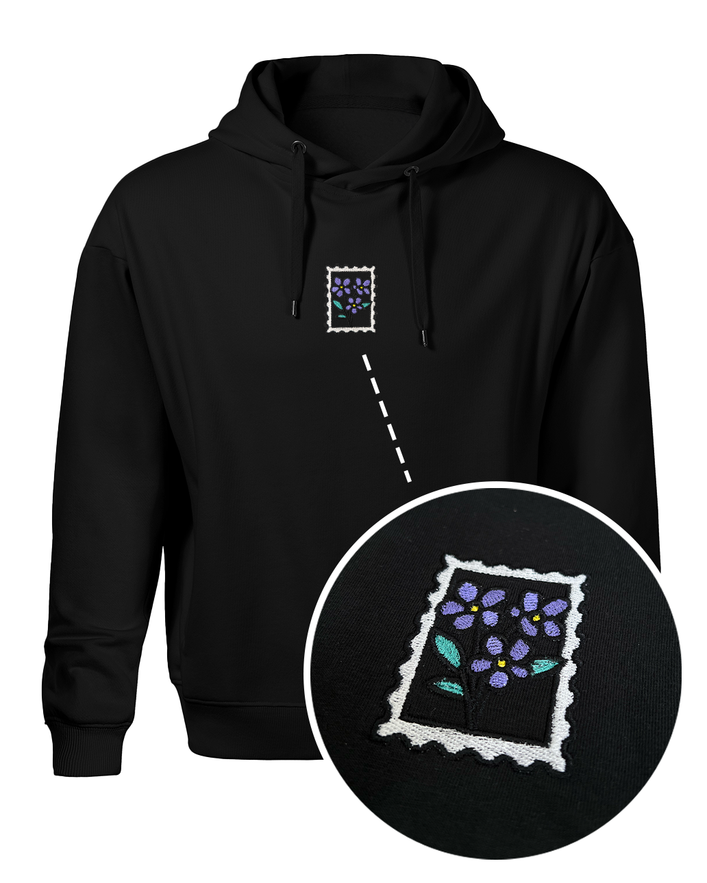 Bavlněná mikina s výšivkou Fialka