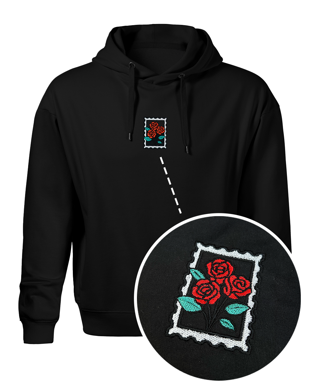 Bavlněná mikina s výšivkou Růže