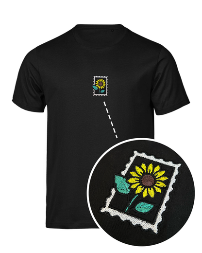 Bavlněné tričko s výšivkou Slunečnice