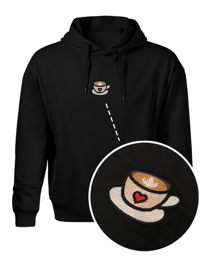 Bavlněná mikina s výšivkou Šálek kávy