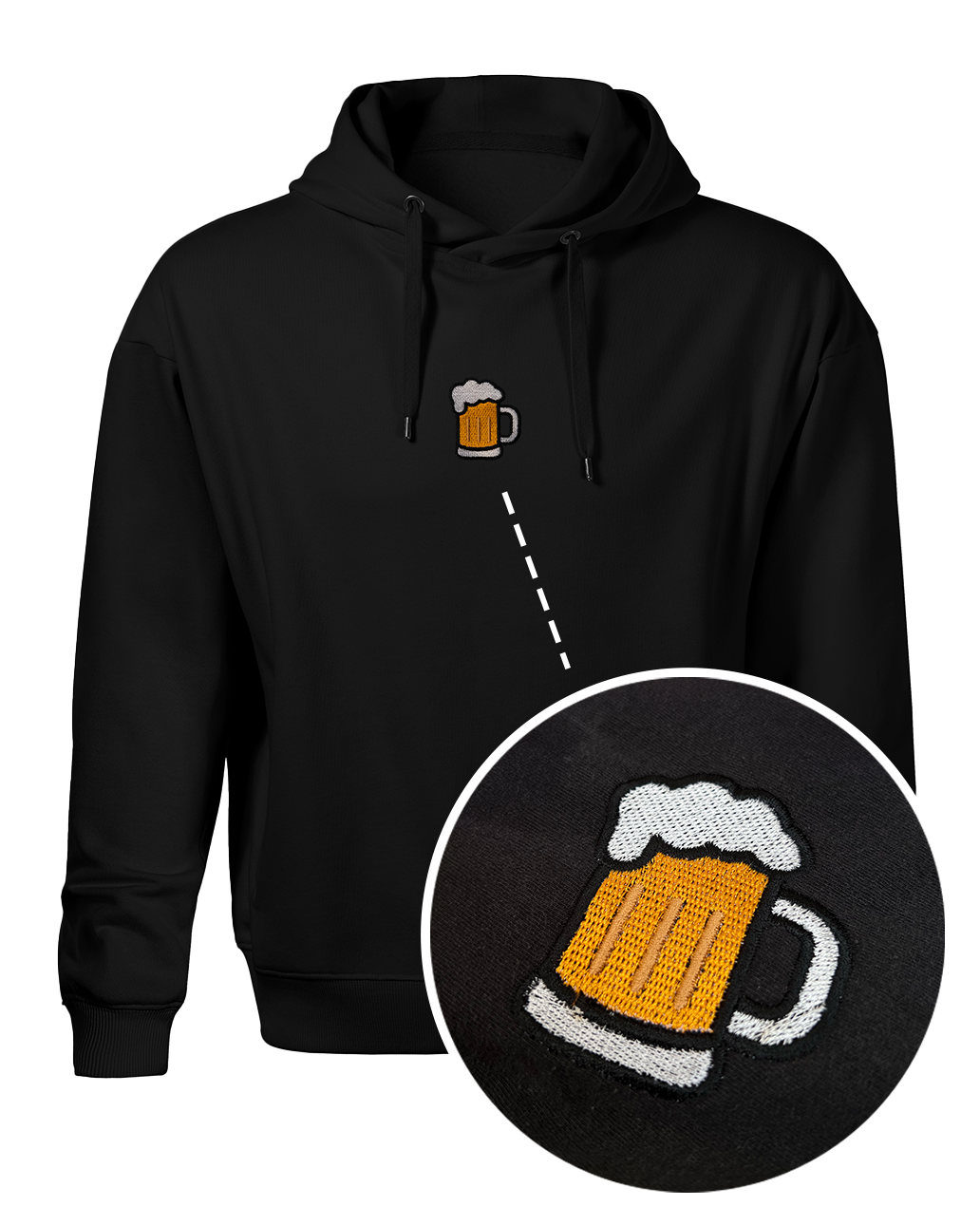 Bavlněná mikina s výšivkou Pivo