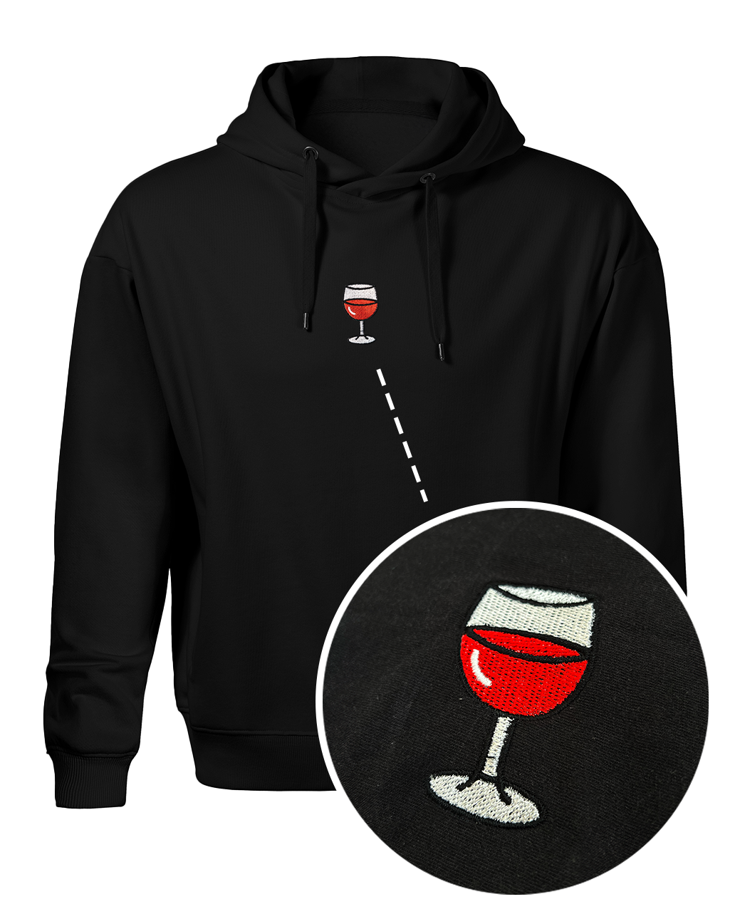 Bavlněná mikina s výšivkou Víno