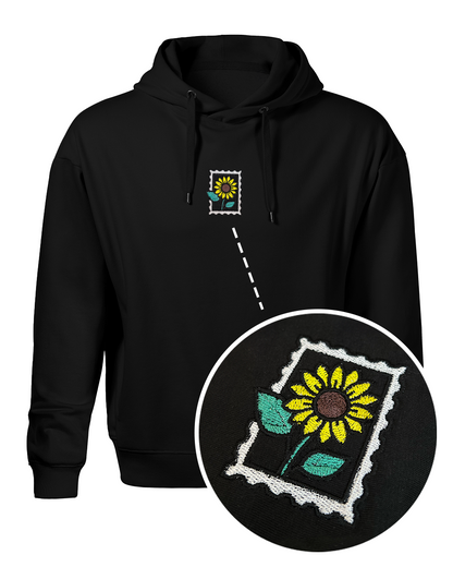 Bavlněná mikina s výšivkou Slunečnice