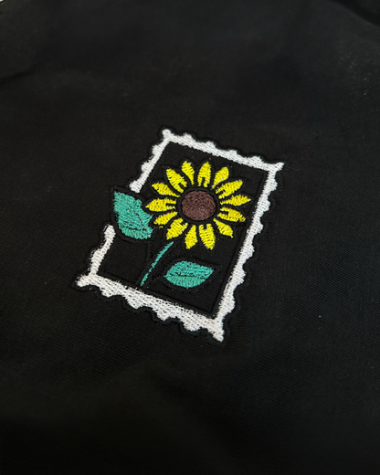 Bavlněné tričko s výšivkou Slunečnice