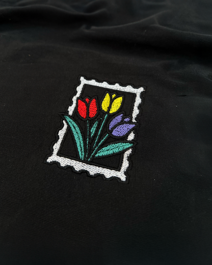 Bavlněné tričko s výšivkou Tulipány