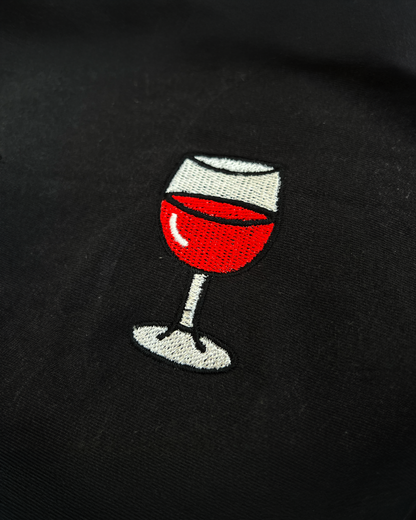 Bavlněné tričko s výšivkou Víno